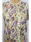 suéter estampado puntilla